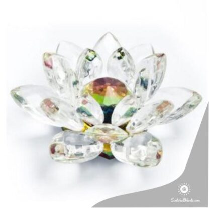 flor de loto cristal con centro mulicolor en rosario
