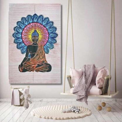 tapiz de la india buda meditando